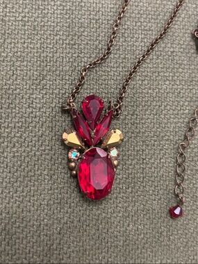 Sorrelli Ruby Red Crystal Pendant Necklace